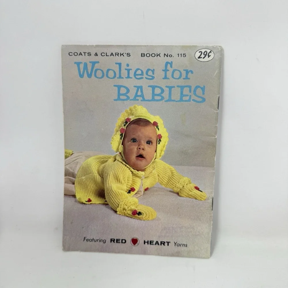 Coats & Clark's Book 115 Woolies for Babies Vintage Red Heart Yarn Patterns '59